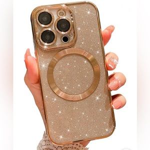 Apple iPhone 13 Pro Magnetic Glitter Case - Gold